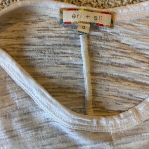 Anthropologie Eri + Ali White Slub Knit Long Sleeve Swing Tunic Top - Small